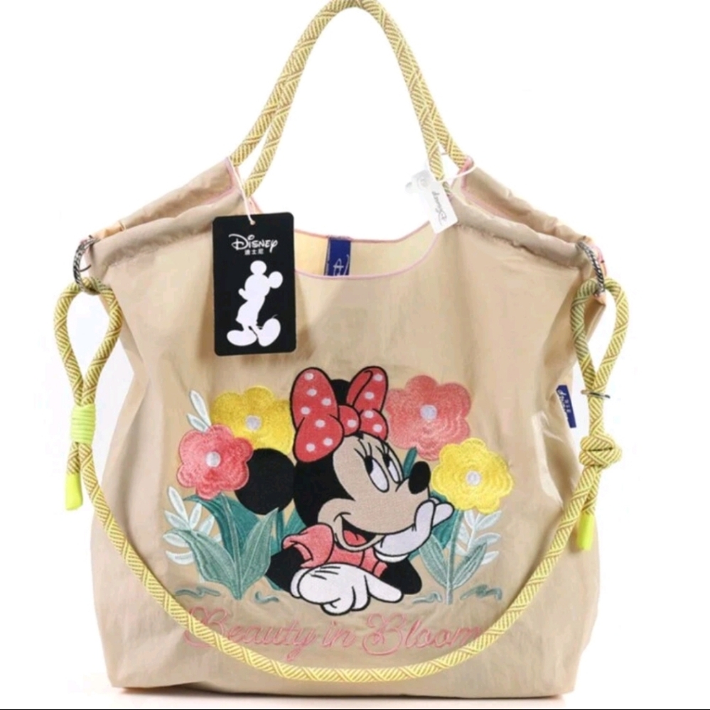 Disney Beige Tote Bag with Minnie Mouse Design